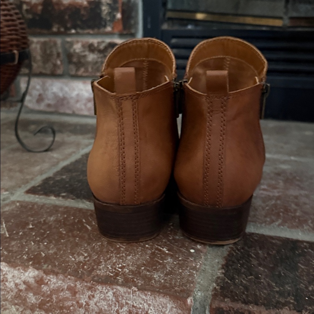 Lucky Brand Women's Basel Ankle Bootie Leather Boots Toffee Size 10 - Picture 4 of 10